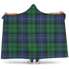 Knitted Scottish Plaid Print Hooded Blanket