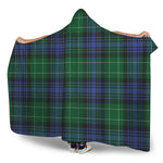 Knitted Scottish Plaid Print Hooded Blanket