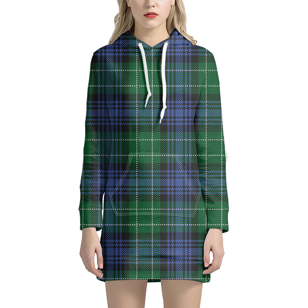 Knitted Scottish Plaid Print Hoodie Dress