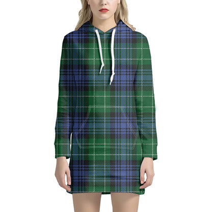 Knitted Scottish Plaid Print Hoodie Dress