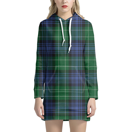 Knitted Scottish Plaid Print Hoodie Dress