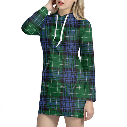 Knitted Scottish Plaid Print Hoodie Dress