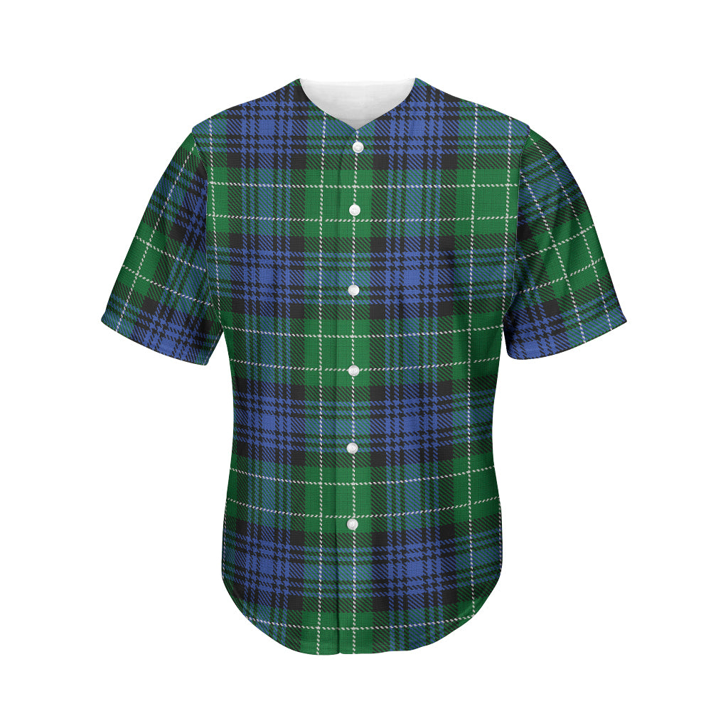 Knitted Scottish Plaid Print Men's Baseball Jersey