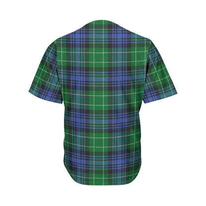 Knitted Scottish Plaid Print Men's Baseball Jersey