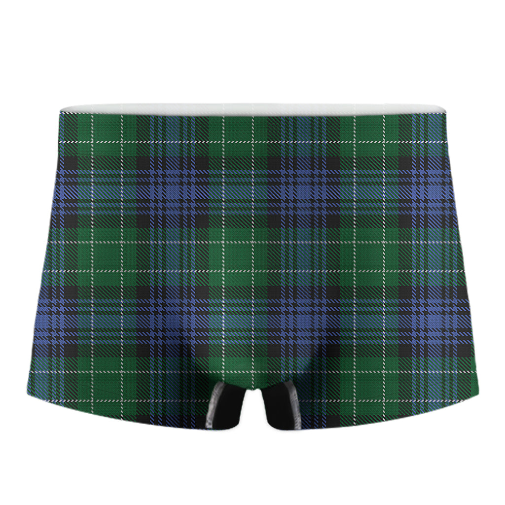 Knitted Scottish Plaid Print Men's Boxer Briefs