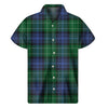 Knitted Scottish Plaid Print Men's Short Sleeve Shirt