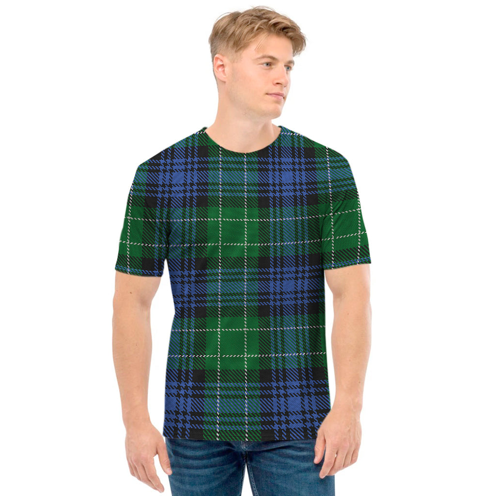 Knitted Scottish Plaid Print Men's T-Shirt
