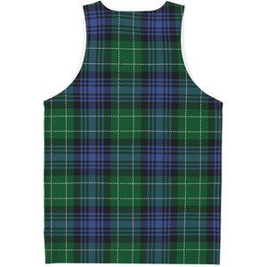 Knitted Scottish Plaid Print Men's Tank Top