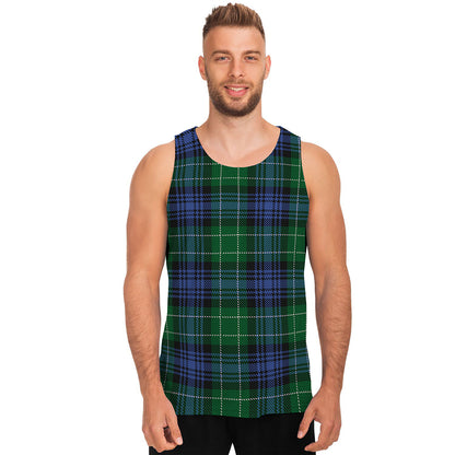 Knitted Scottish Plaid Print Men's Tank Top