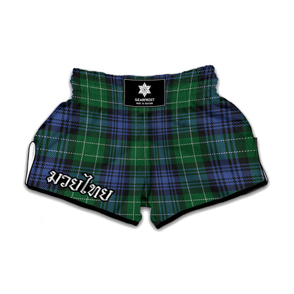 Knitted Scottish Plaid Print Muay Thai Boxing Shorts
