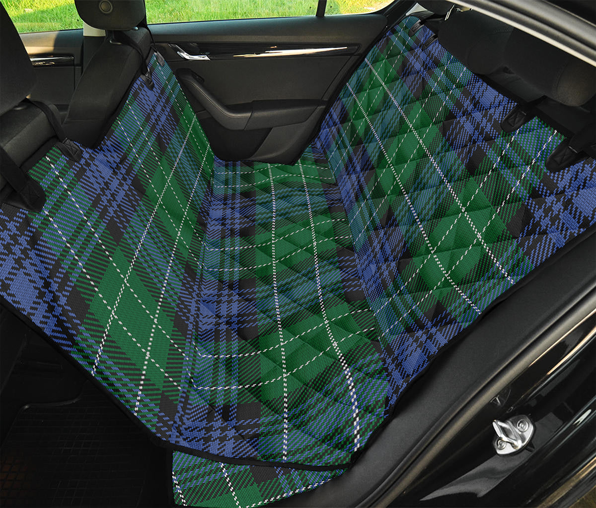 Knitted Scottish Plaid Print Pet Car Back Seat Cover
