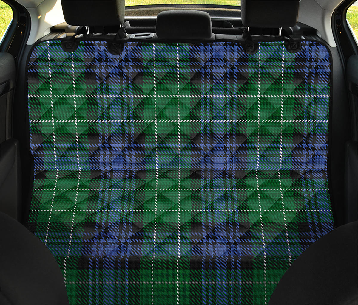 Knitted Scottish Plaid Print Pet Car Back Seat Cover