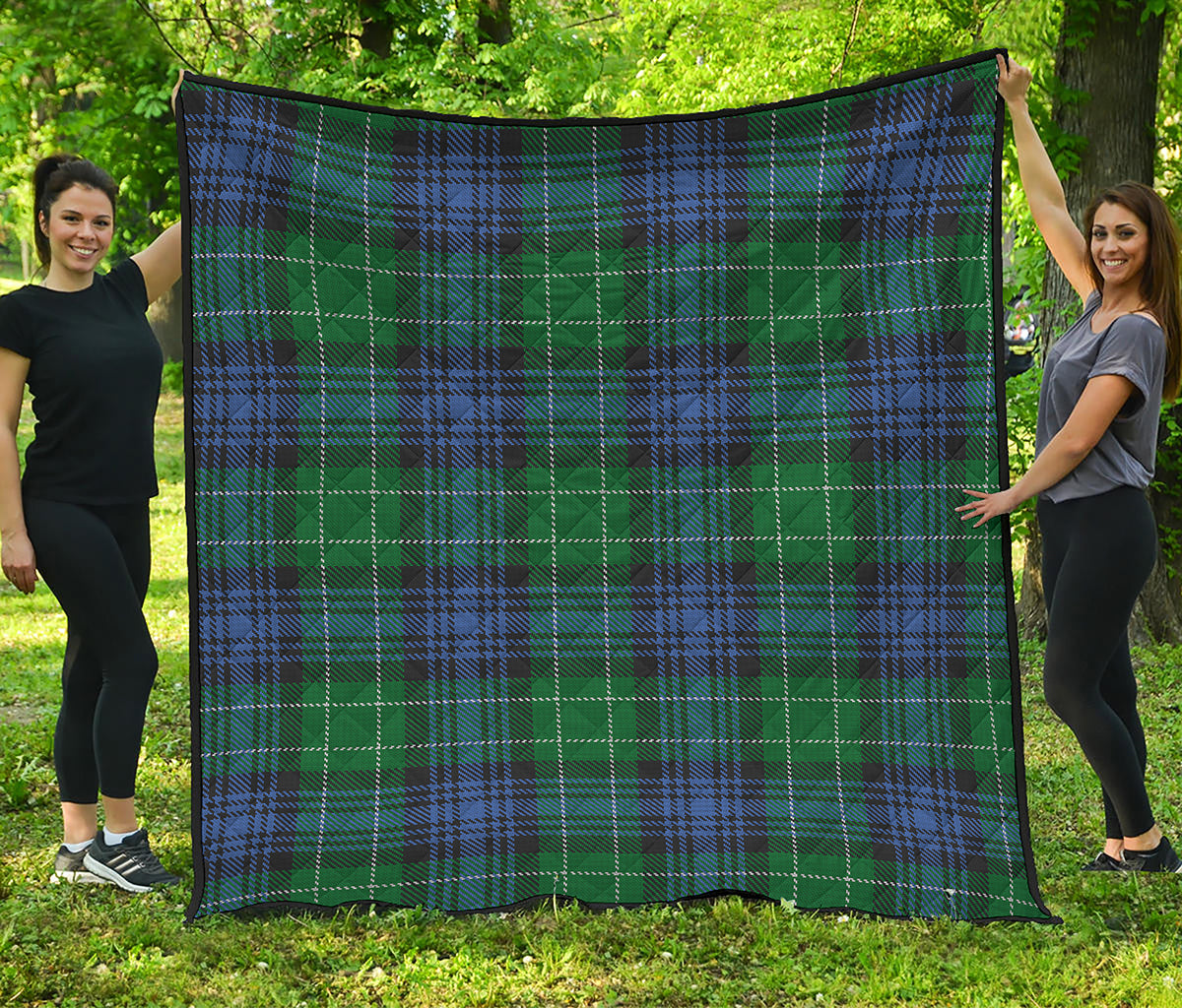 Knitted Scottish Plaid Print Quilt