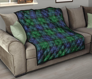 Knitted Scottish Plaid Print Quilt