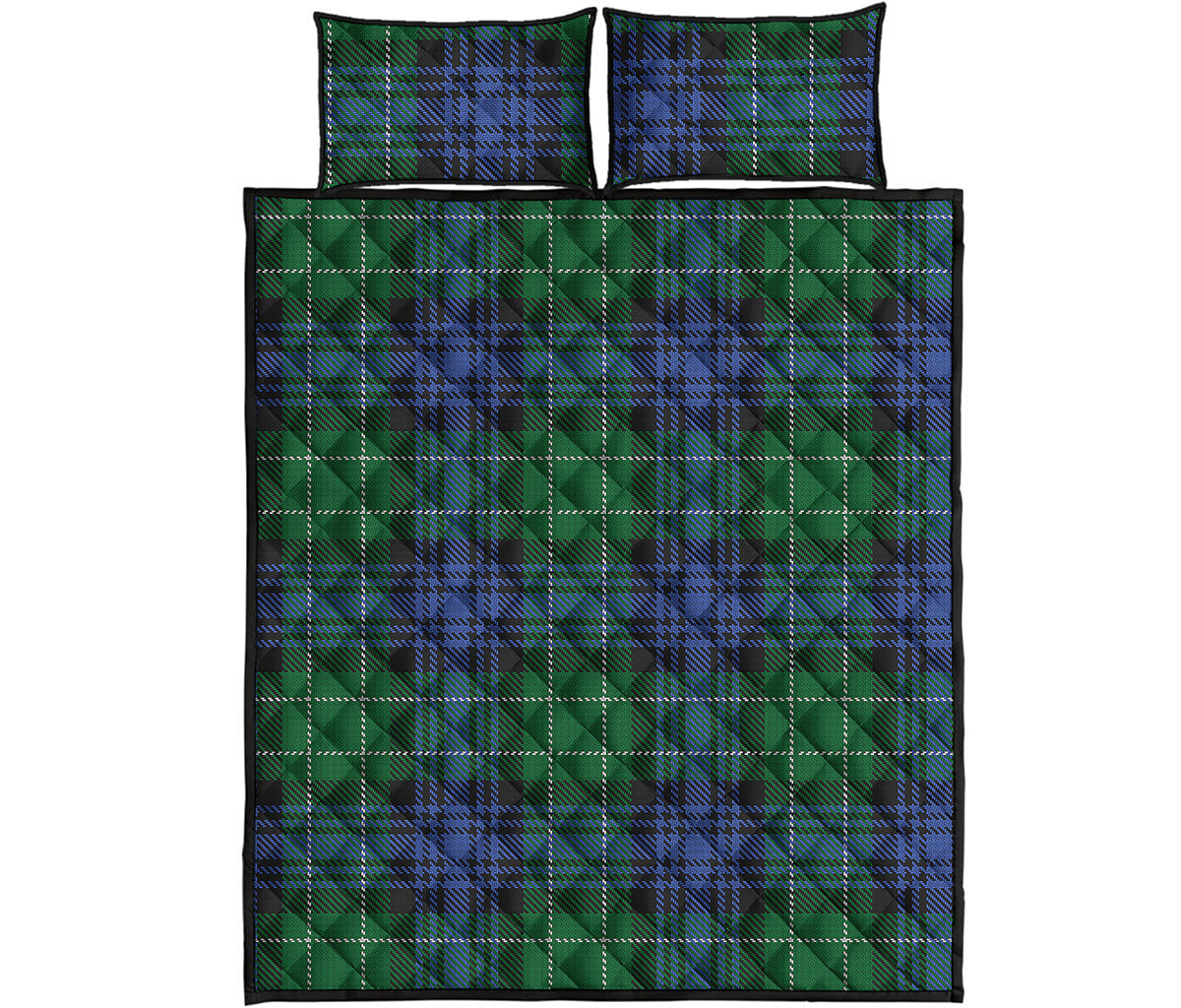 Knitted Scottish Plaid Print Quilt Bed Set