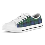 Knitted Scottish Plaid Print White Low Top Shoes