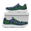 Knitted Scottish Plaid Print White Sneakers