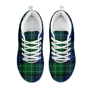 Knitted Scottish Plaid Print White Sneakers