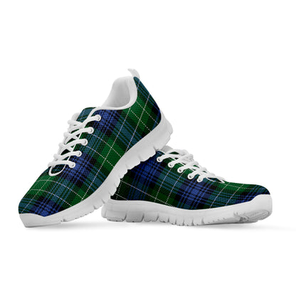 Knitted Scottish Plaid Print White Sneakers