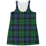 Knitted Scottish Plaid Print Women's Racerback Tank Top