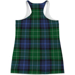 Knitted Scottish Plaid Print Women's Racerback Tank Top