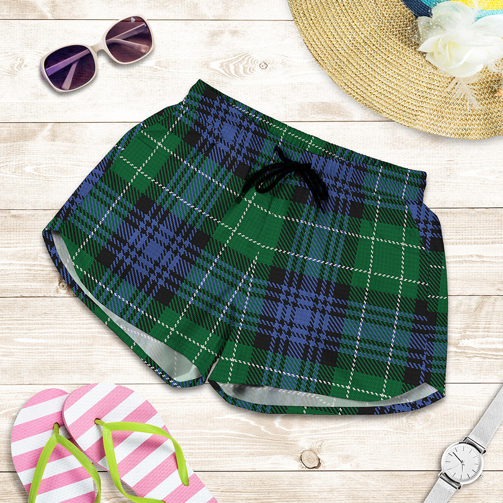 Knitted Scottish Plaid Print Women's Shorts