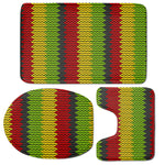 Knitted Style Reggae Pattern Print 3 Piece Bath Mat Set