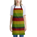 Knitted Style Reggae Pattern Print Apron