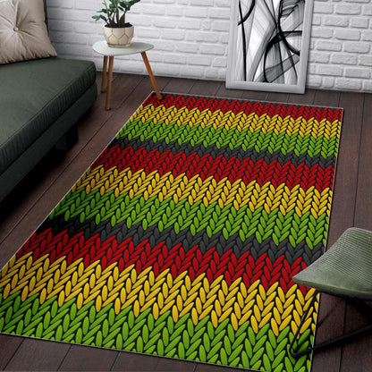 Knitted Style Reggae Pattern Print Area Rug GearFrost