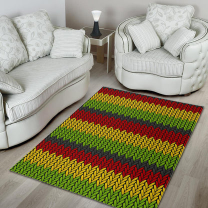 Knitted Style Reggae Pattern Print Area Rug GearFrost