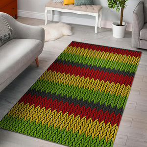 Knitted Style Reggae Pattern Print Area Rug GearFrost