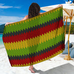 Knitted Style Reggae Pattern Print Beach Sarong Wrap