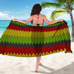 Knitted Style Reggae Pattern Print Beach Sarong Wrap