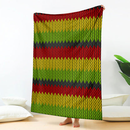 Knitted Style Reggae Pattern Print Blanket