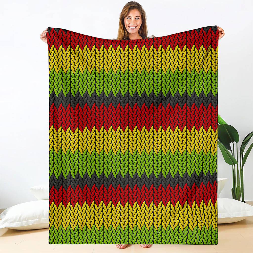 Knitted Style Reggae Pattern Print Blanket