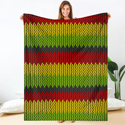 Knitted Style Reggae Pattern Print Blanket