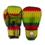 Knitted Style Reggae Pattern Print Boxing Gloves