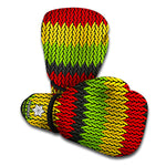 Knitted Style Reggae Pattern Print Boxing Gloves