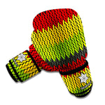 Knitted Style Reggae Pattern Print Boxing Gloves