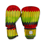 Knitted Style Reggae Pattern Print Boxing Gloves