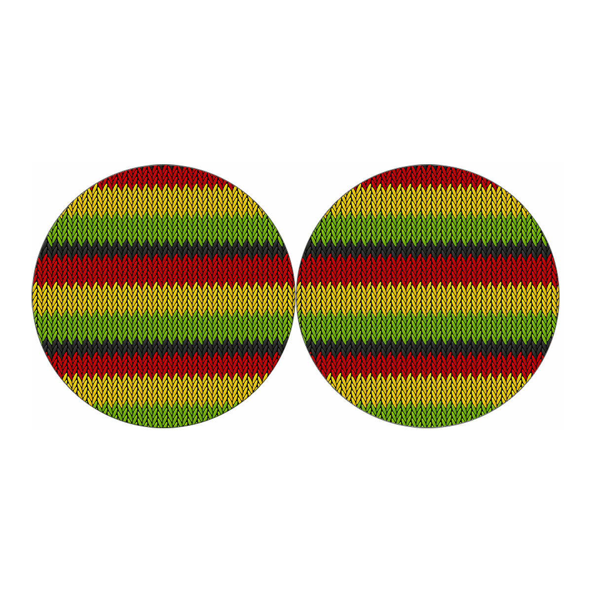 Knitted Style Reggae Pattern Print Car Coasters