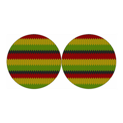 Knitted Style Reggae Pattern Print Car Coasters