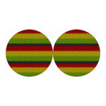 Knitted Style Reggae Pattern Print Car Coasters