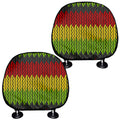 Knitted Style Reggae Pattern Print Car Headrest Covers