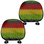 Knitted Style Reggae Pattern Print Car Headrest Covers