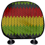 Knitted Style Reggae Pattern Print Car Headrest Covers