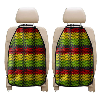 Knitted Style Reggae Pattern Print Car Seat Organizers