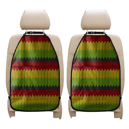 Knitted Style Reggae Pattern Print Car Seat Organizers