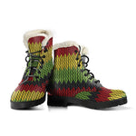 Knitted Style Reggae Pattern Print Comfy Boots GearFrost