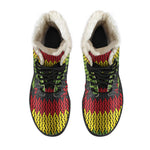 Knitted Style Reggae Pattern Print Comfy Boots GearFrost